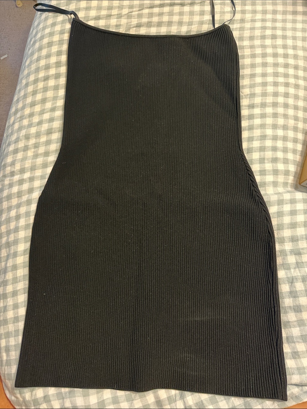 Babaton Black Ribbed Bodycon Pencil Skirt
